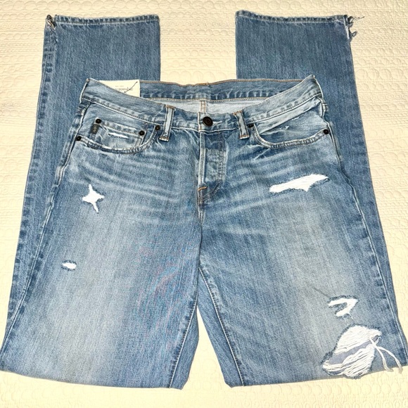 Abercrombie & Fitch Classic Straight Destructed Jeans, Sz 32x34 (see meas) - Picture 2 of 11